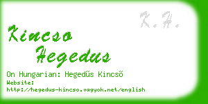 kincso hegedus business card